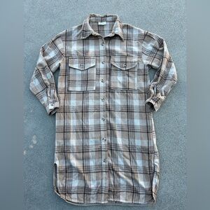 Allie Rose Plaid Long Jacket Women Size Small